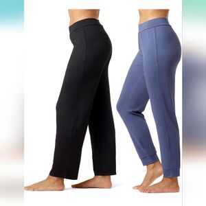 HUE Women's Pure Comfort Sleep Pants 2 Pair Pack XL Blue Indigo/Black